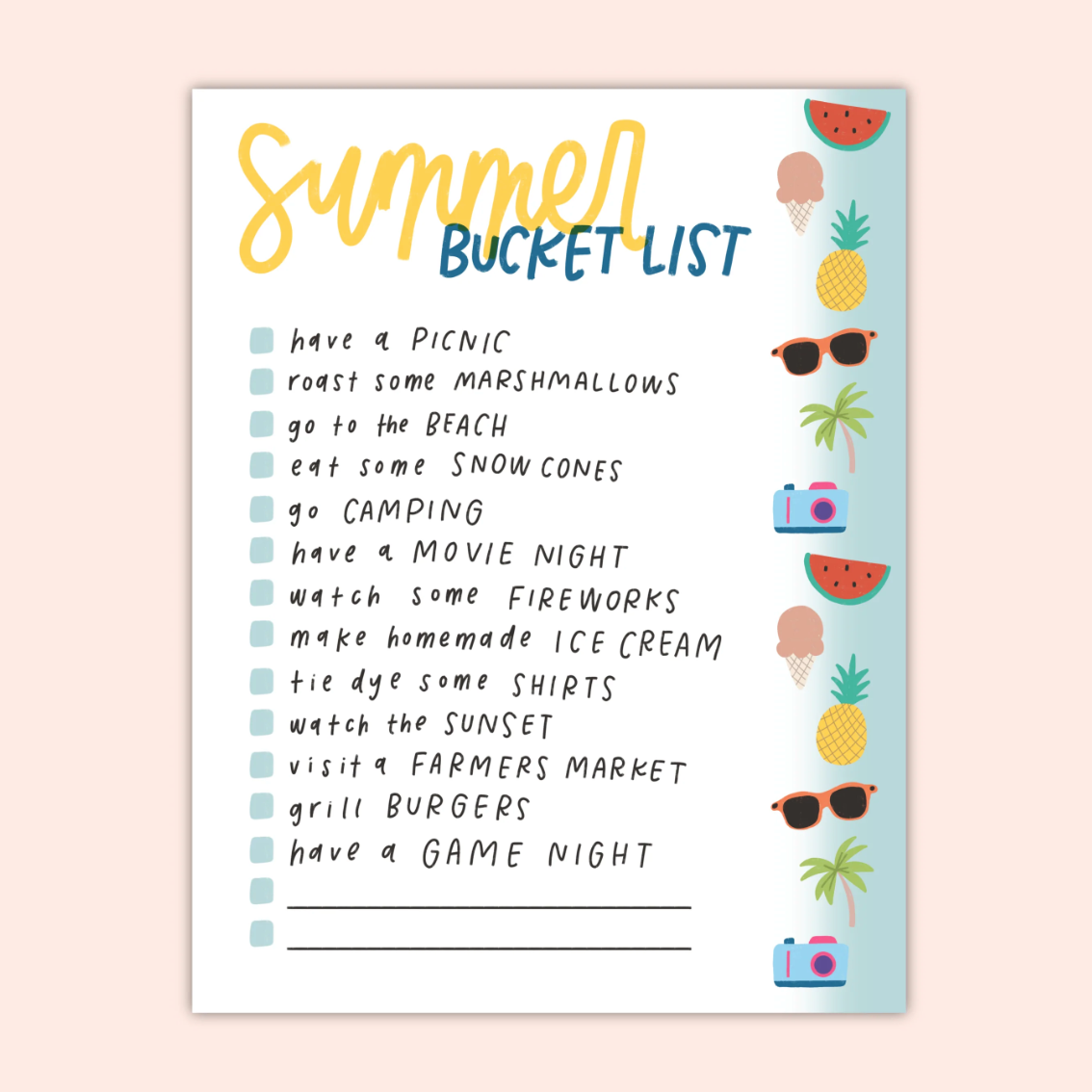 Summer Bucket List