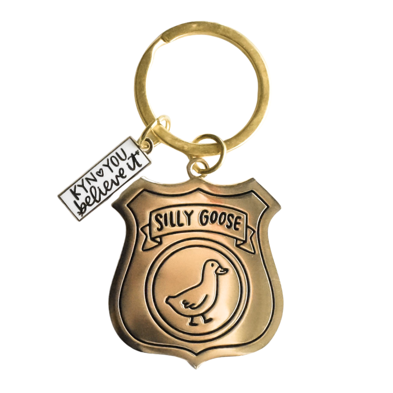 Silly Goose Badge Keychain