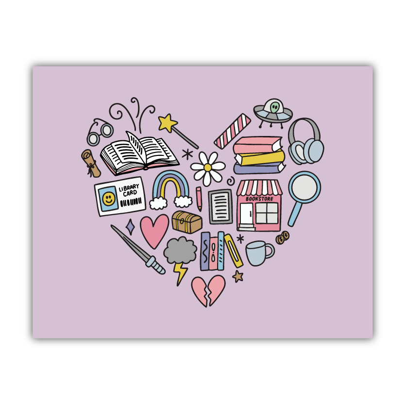 Reading Heart Print