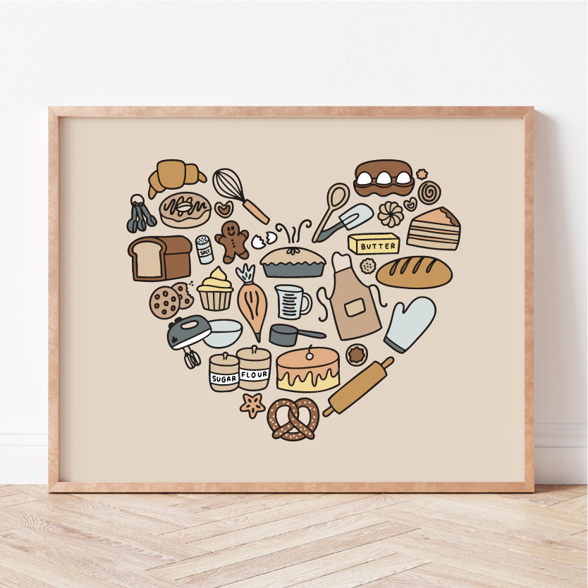 Baking Heart Print