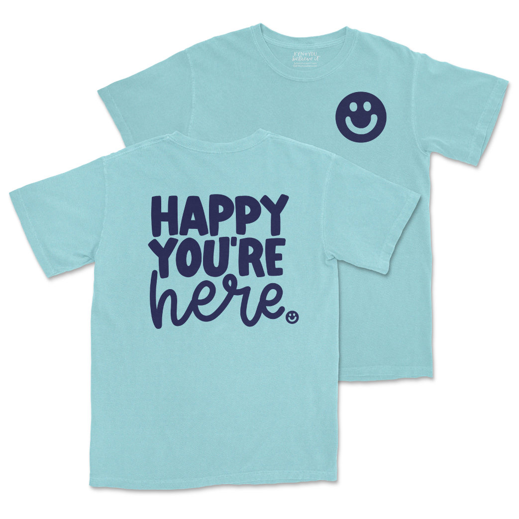 Happy You're Here Tee (Chalky Mint)