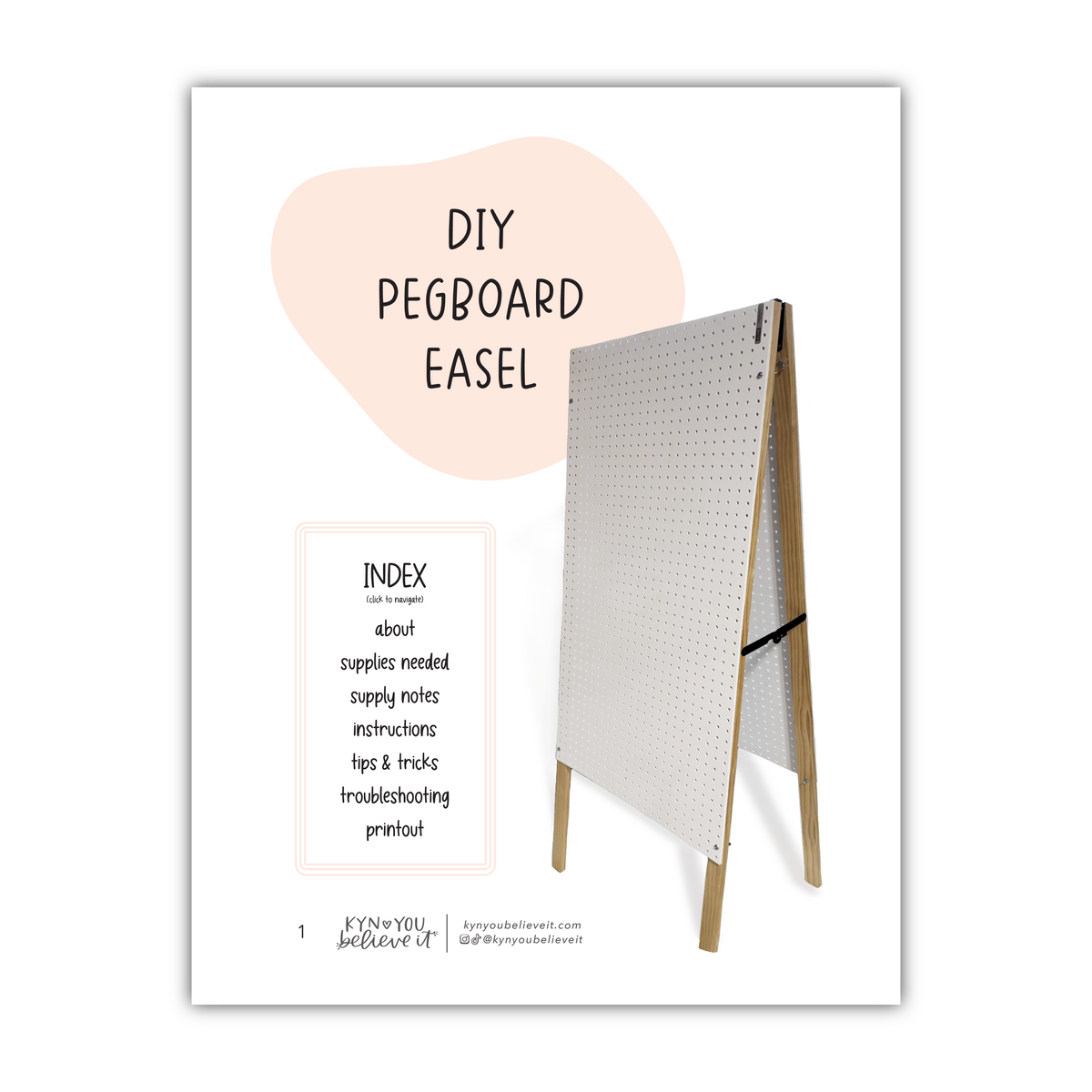 DIY Folding Pegboard Easel (Digital Download) KynYouBelieveIt