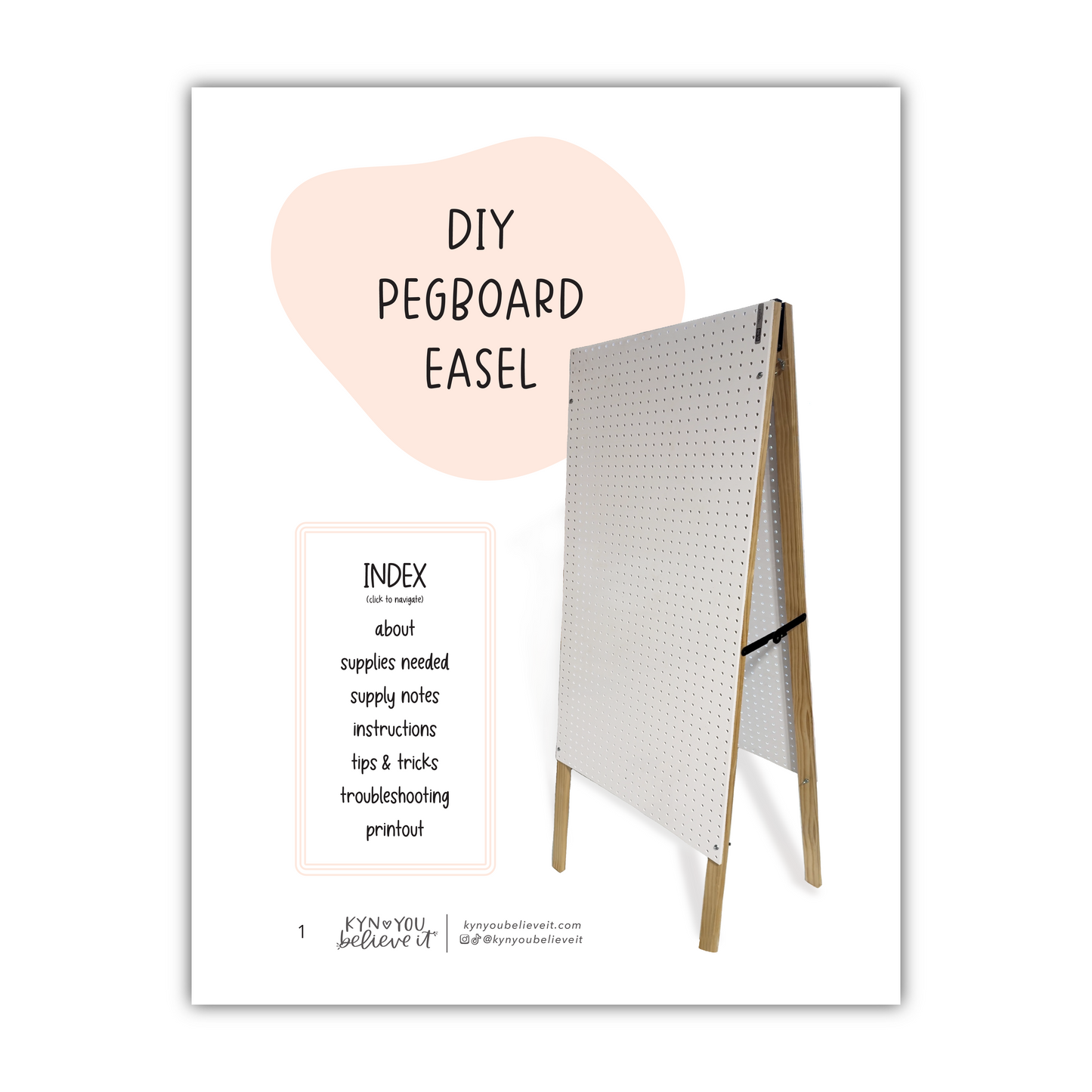 DIY Folding Pegboard Easel (Digital Download)