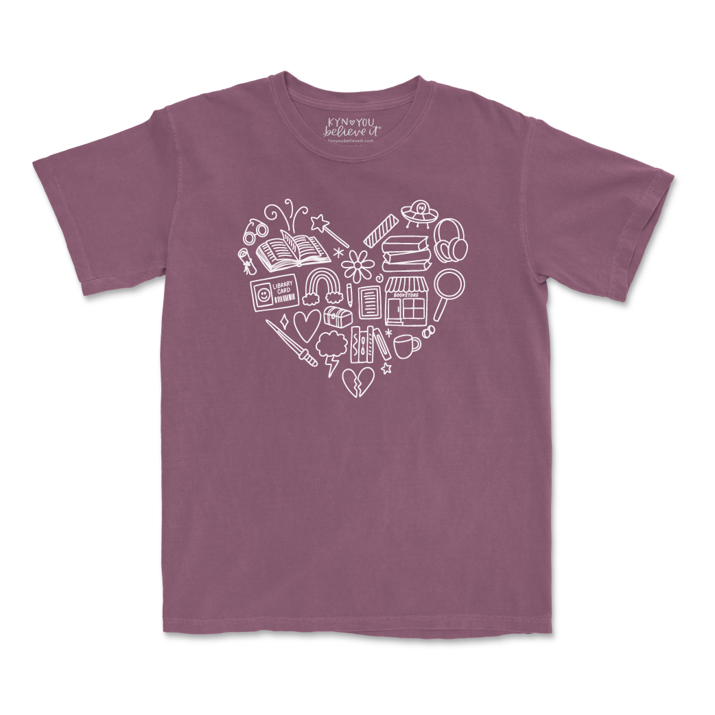 Reading Heart Tee (Berry)