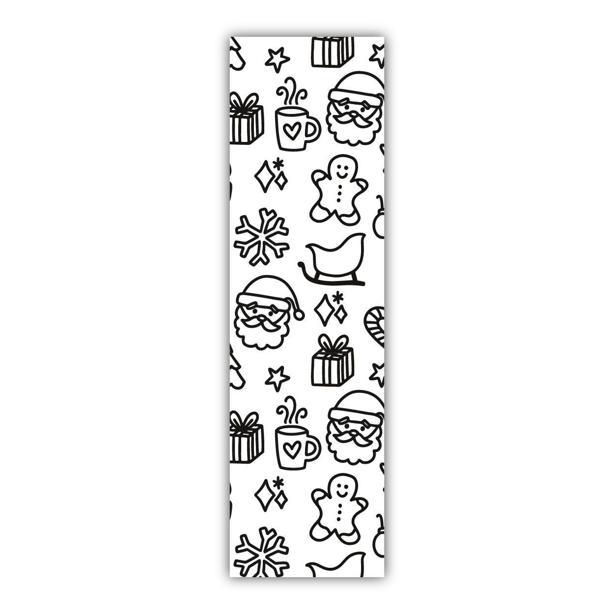 Christmas Pattern Coloring Bookmark