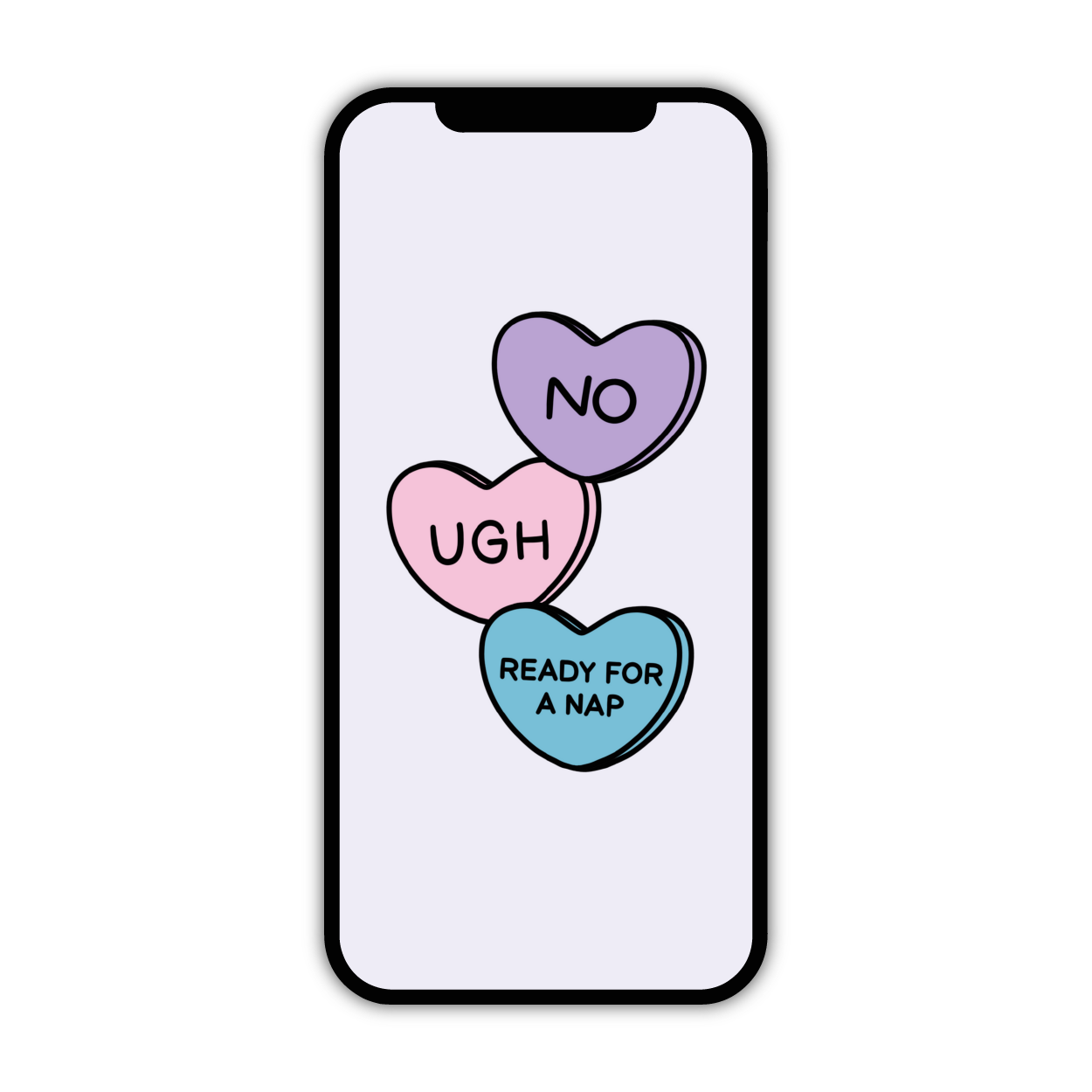 Conversation Hearts Phone Wallpaper