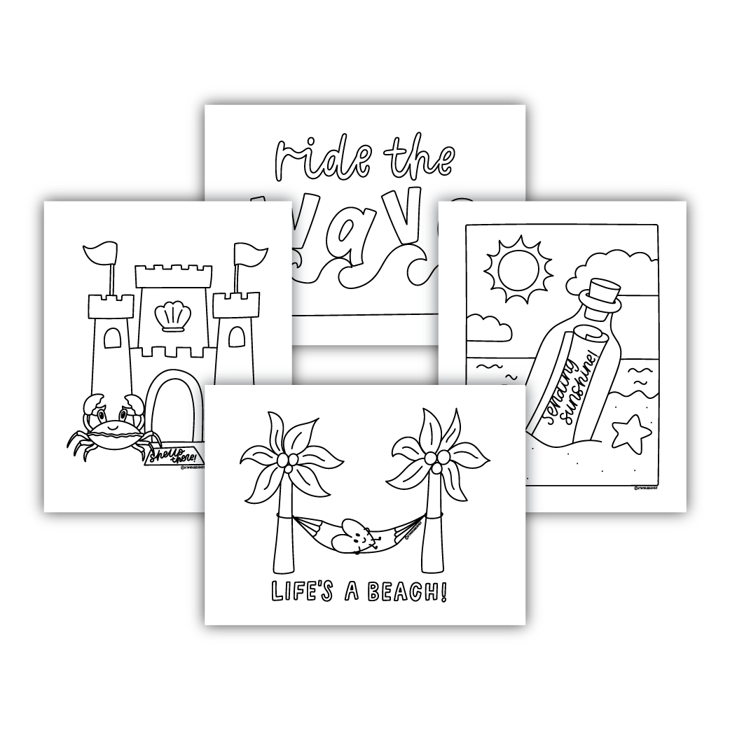 Beach Day Coloring Sheets (KYCI #3)