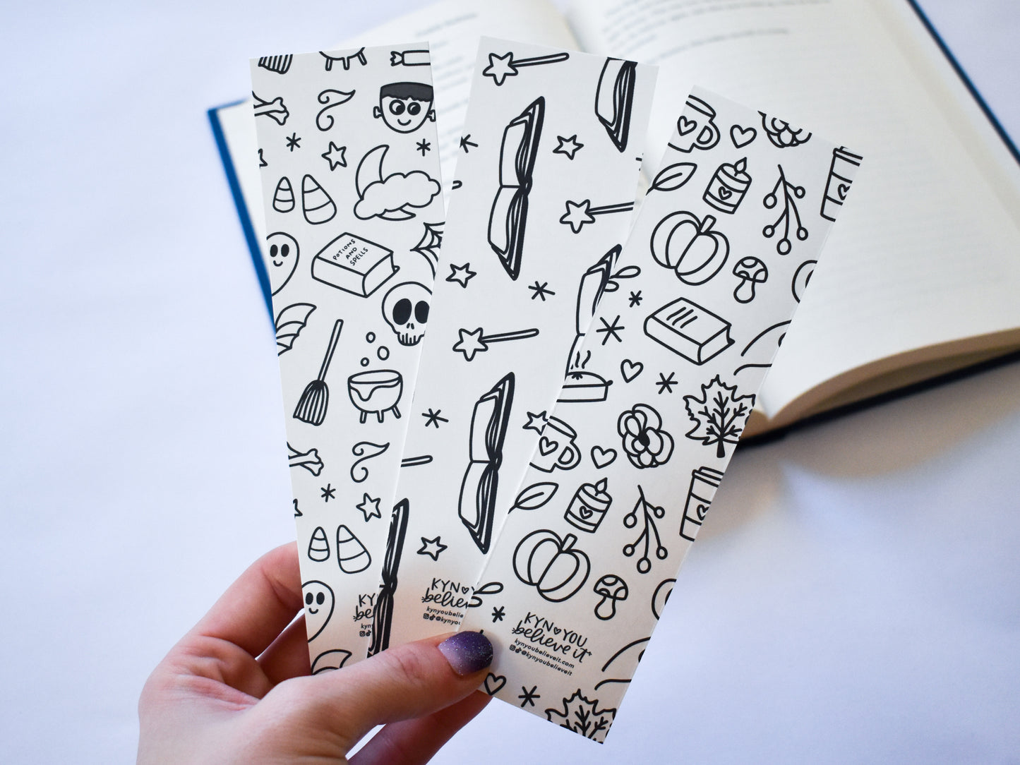 Halloween Pattern Coloring Bookmark
