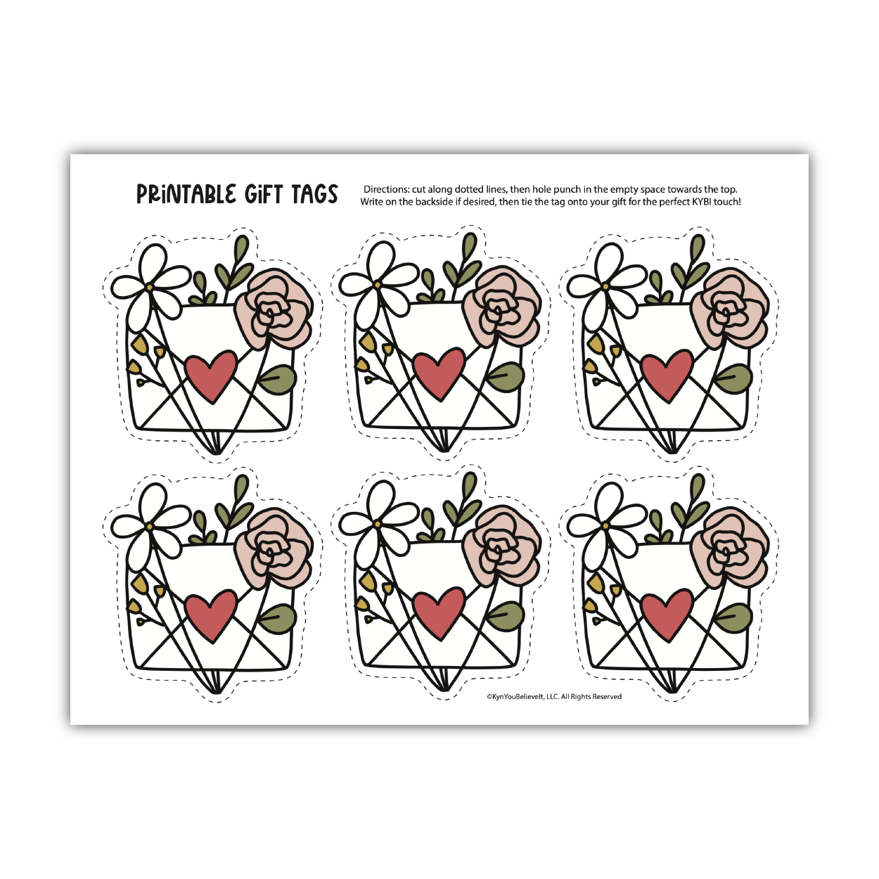 Floral Envelope Gift Tags (Digital Download)