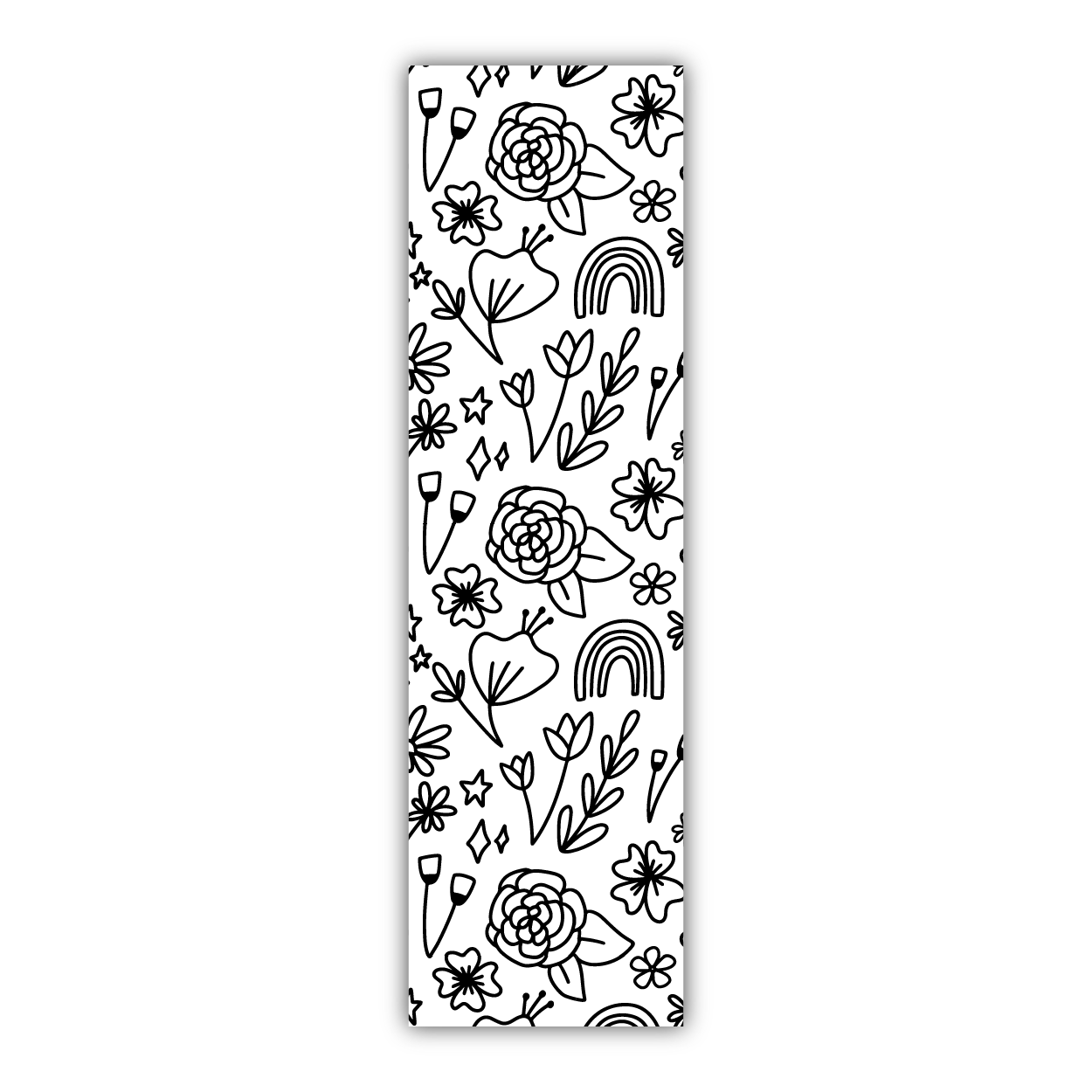 Whimsy Florals Coloring Bookmark