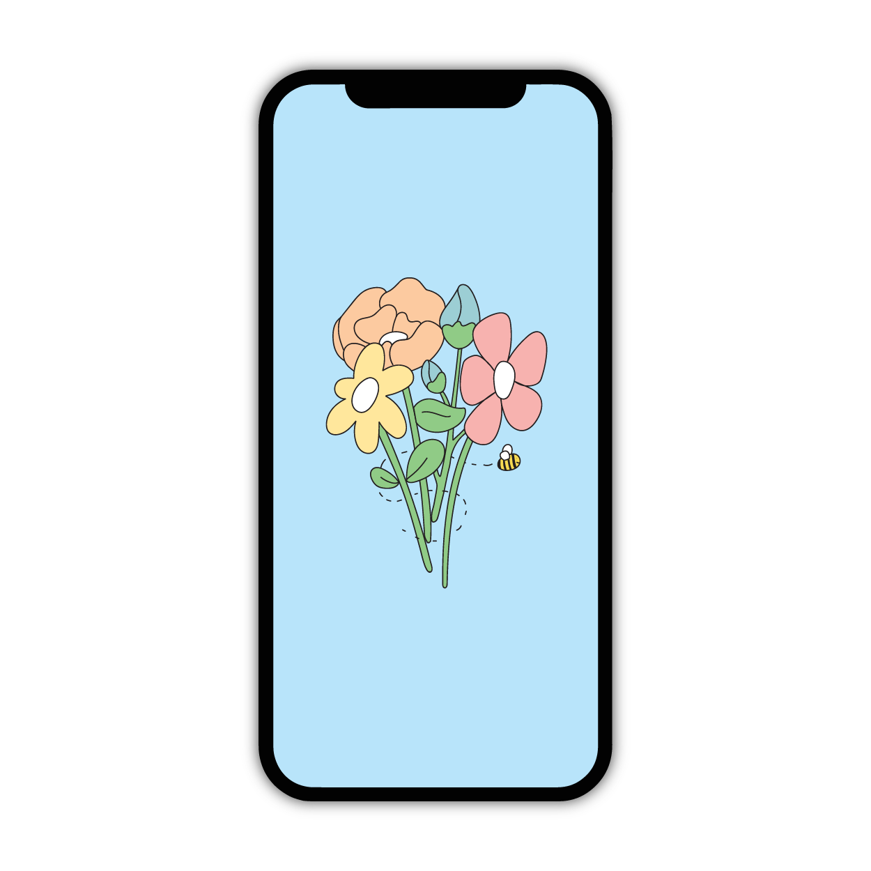 Flower and Bee Wallpaper