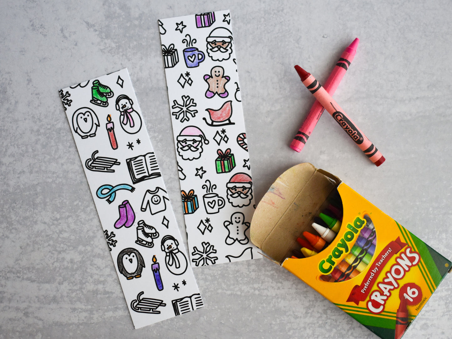 Winter Pattern Coloring Bookmark