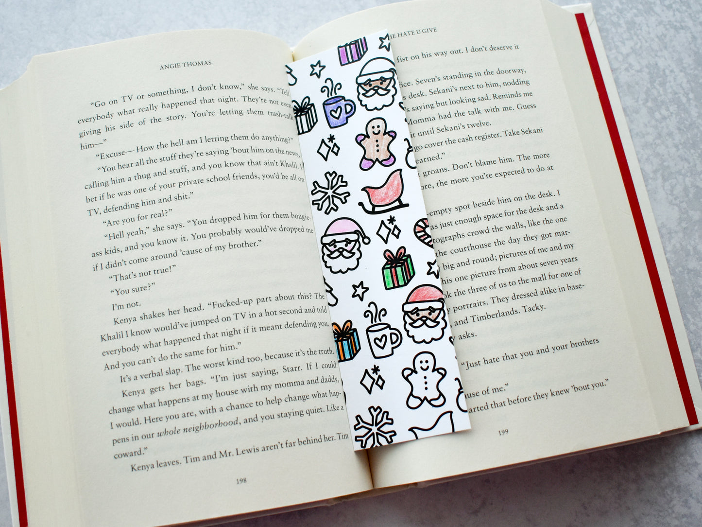 Christmas Pattern Coloring Bookmark