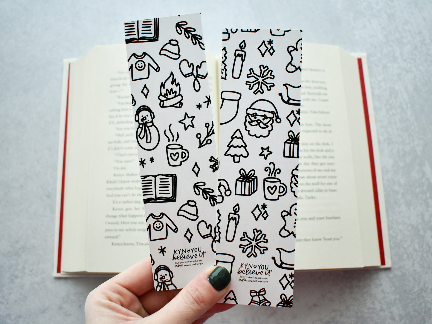 Christmas Pattern Coloring Bookmark