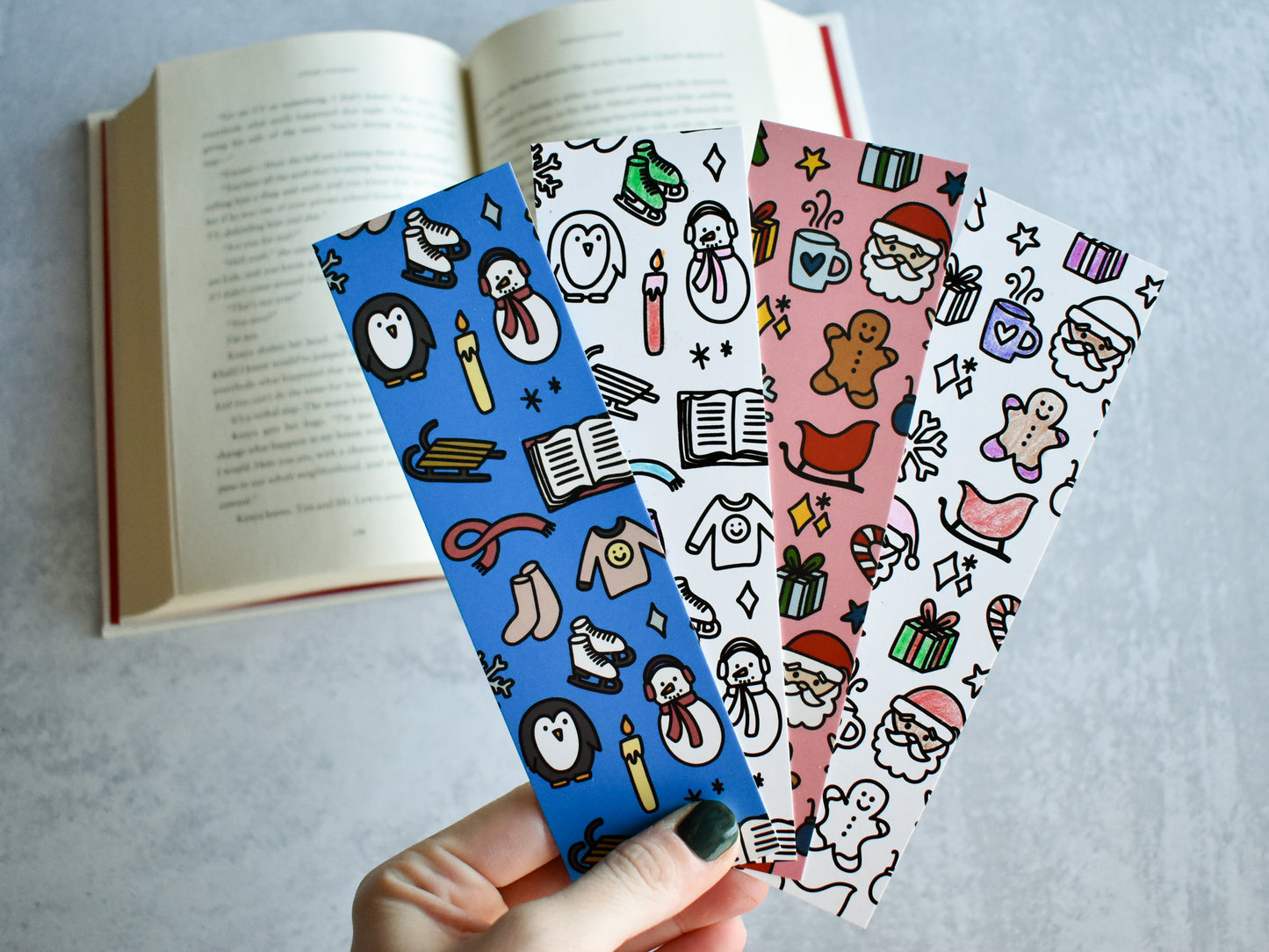 Christmas Pattern Coloring Bookmark