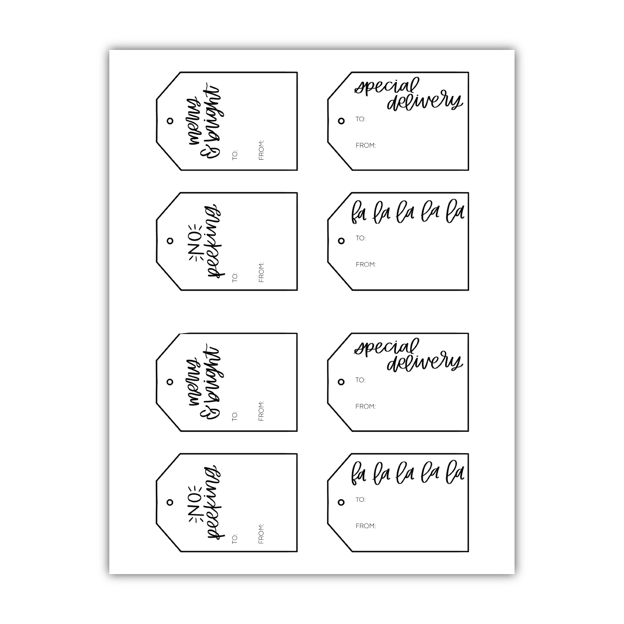 Holiday Gift Tags (Digital Download)