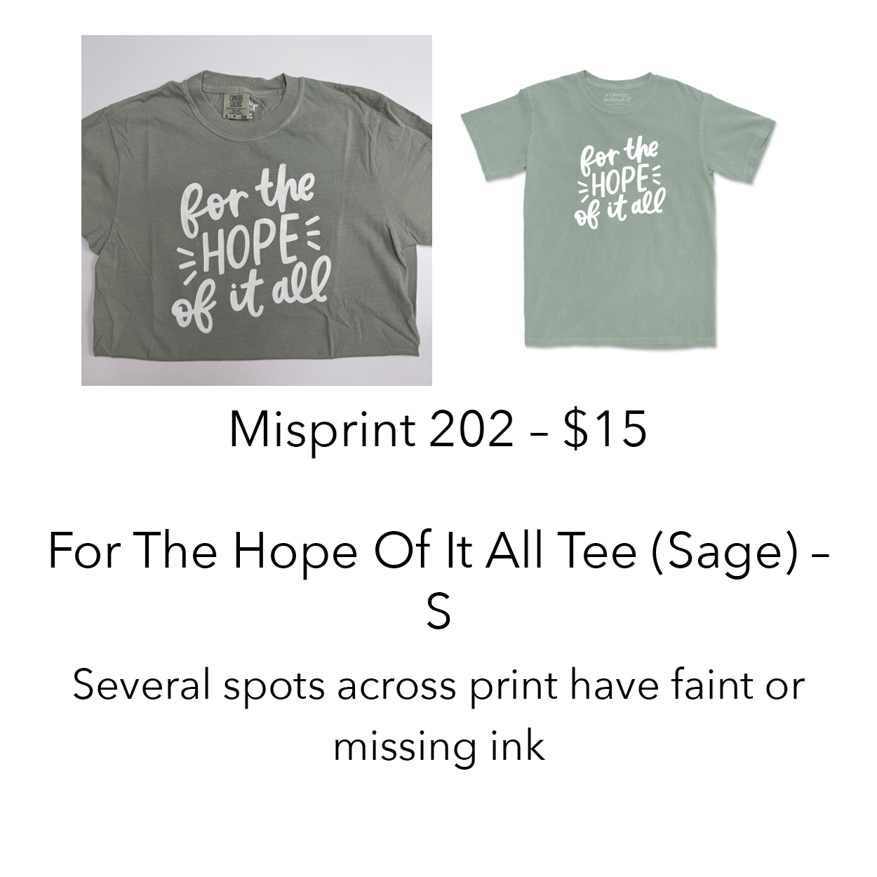 Imperfect / Misprint Apparel - S