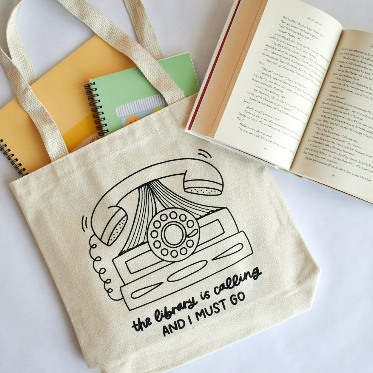 The Library Is Calling Tote Bag