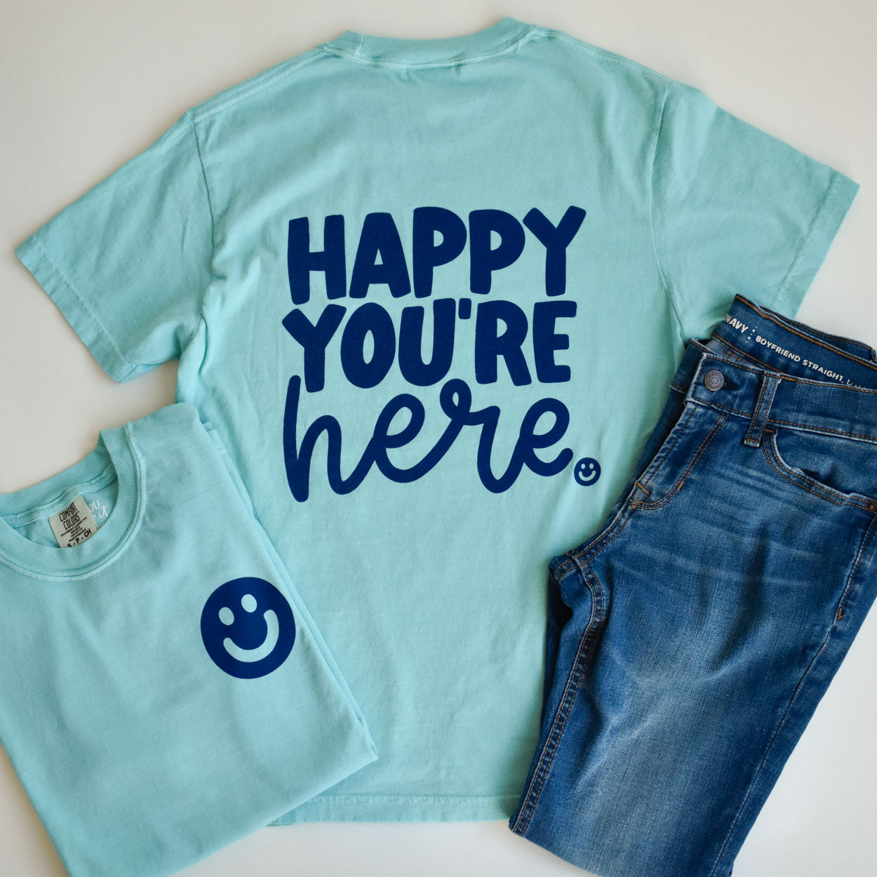 Happy You're Here Tee (Chalky Mint)