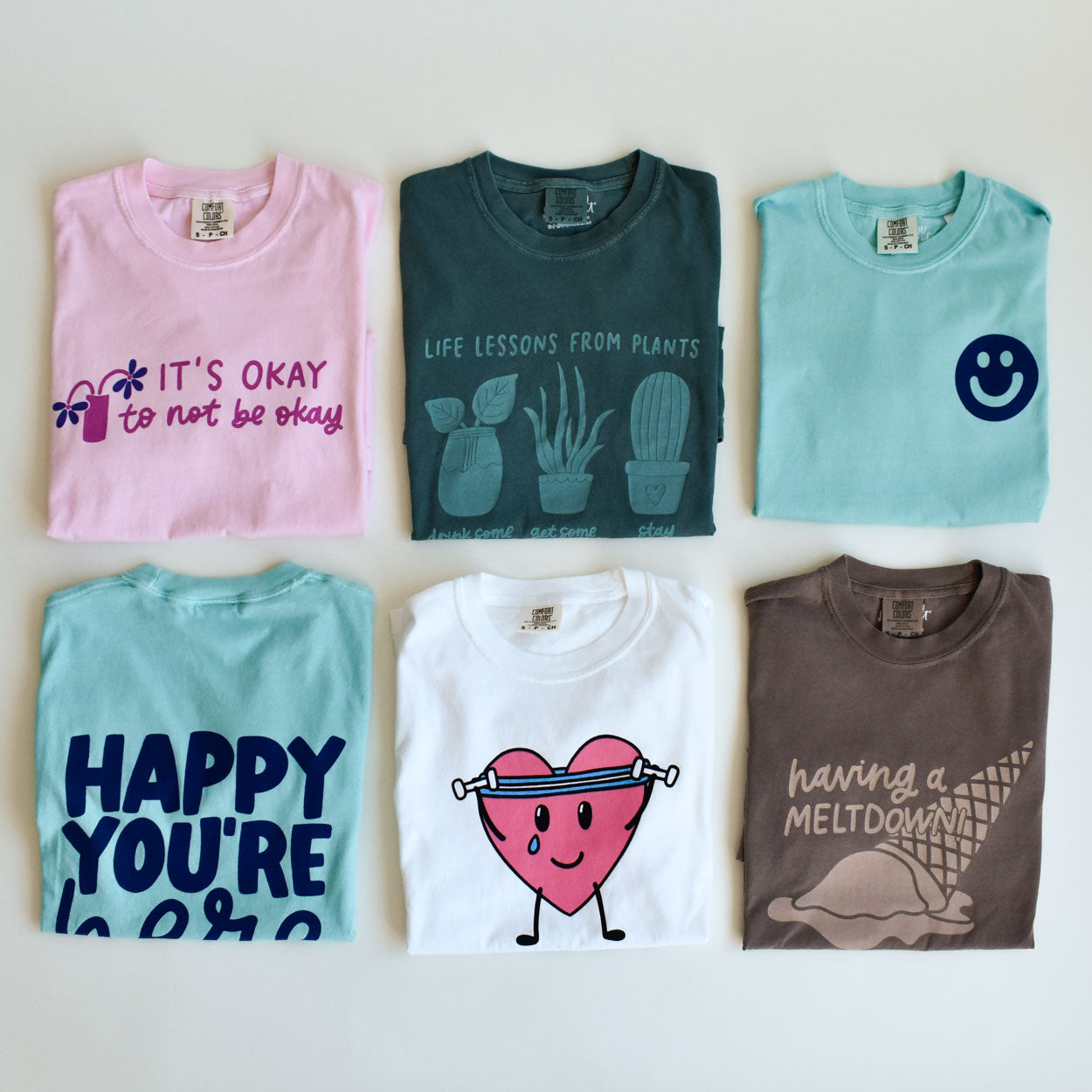 Happy You're Here Tee (Chalky Mint)