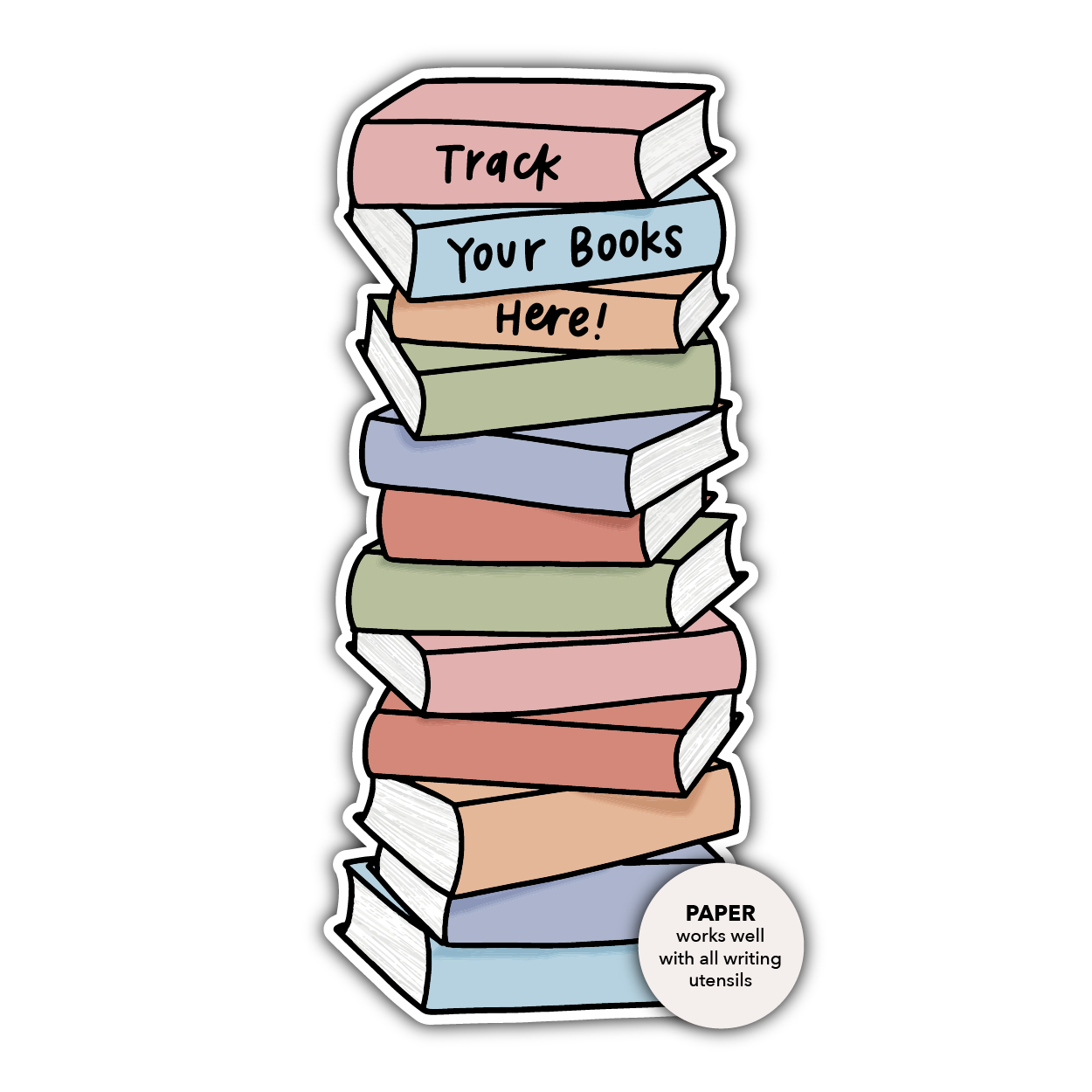 Book Stack Bookmark (Pastel)