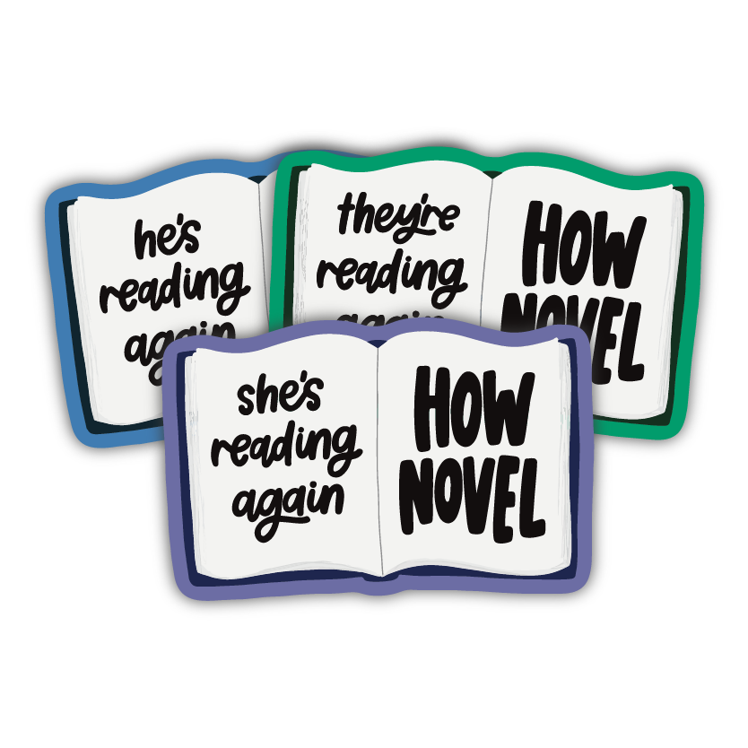 Reading Again, How Novel Sticker