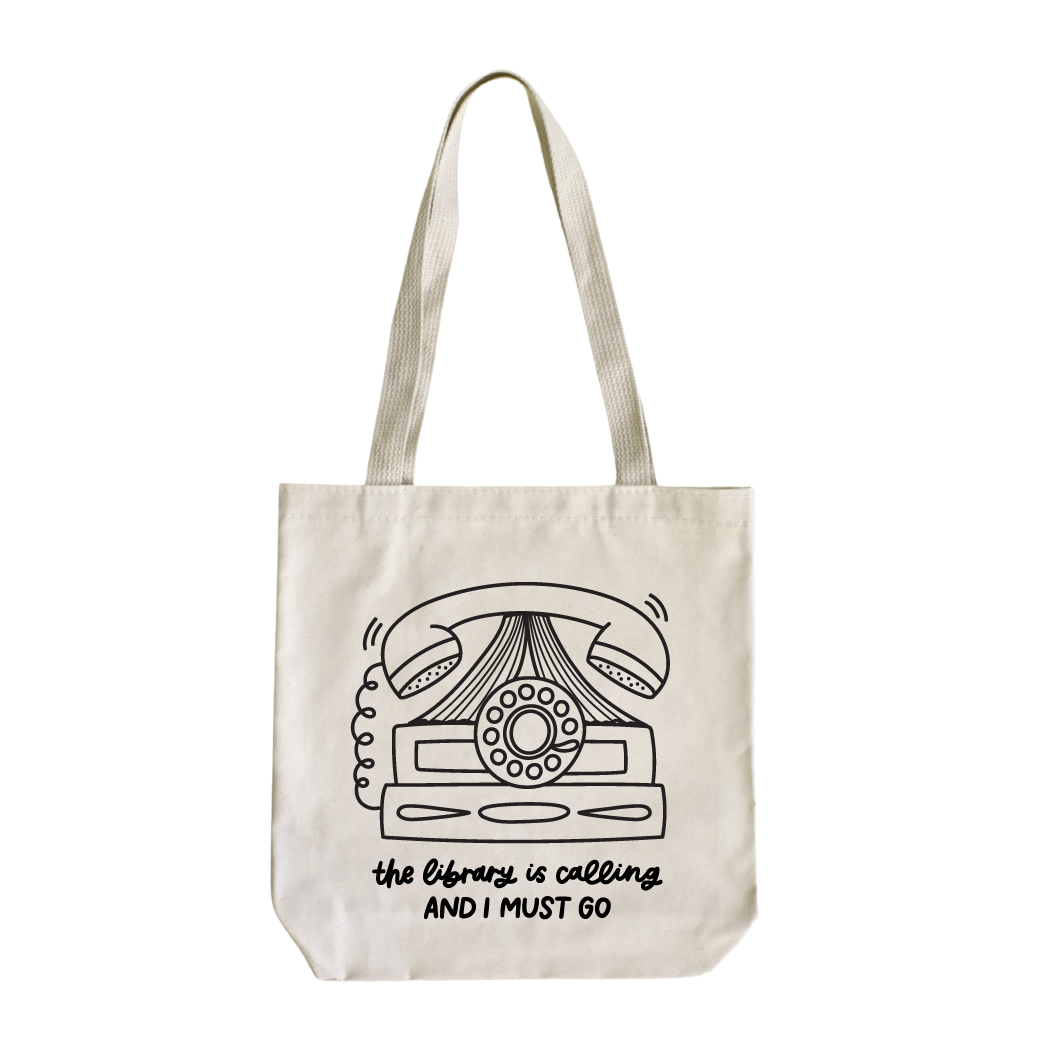 The Library Is Calling Tote Bag