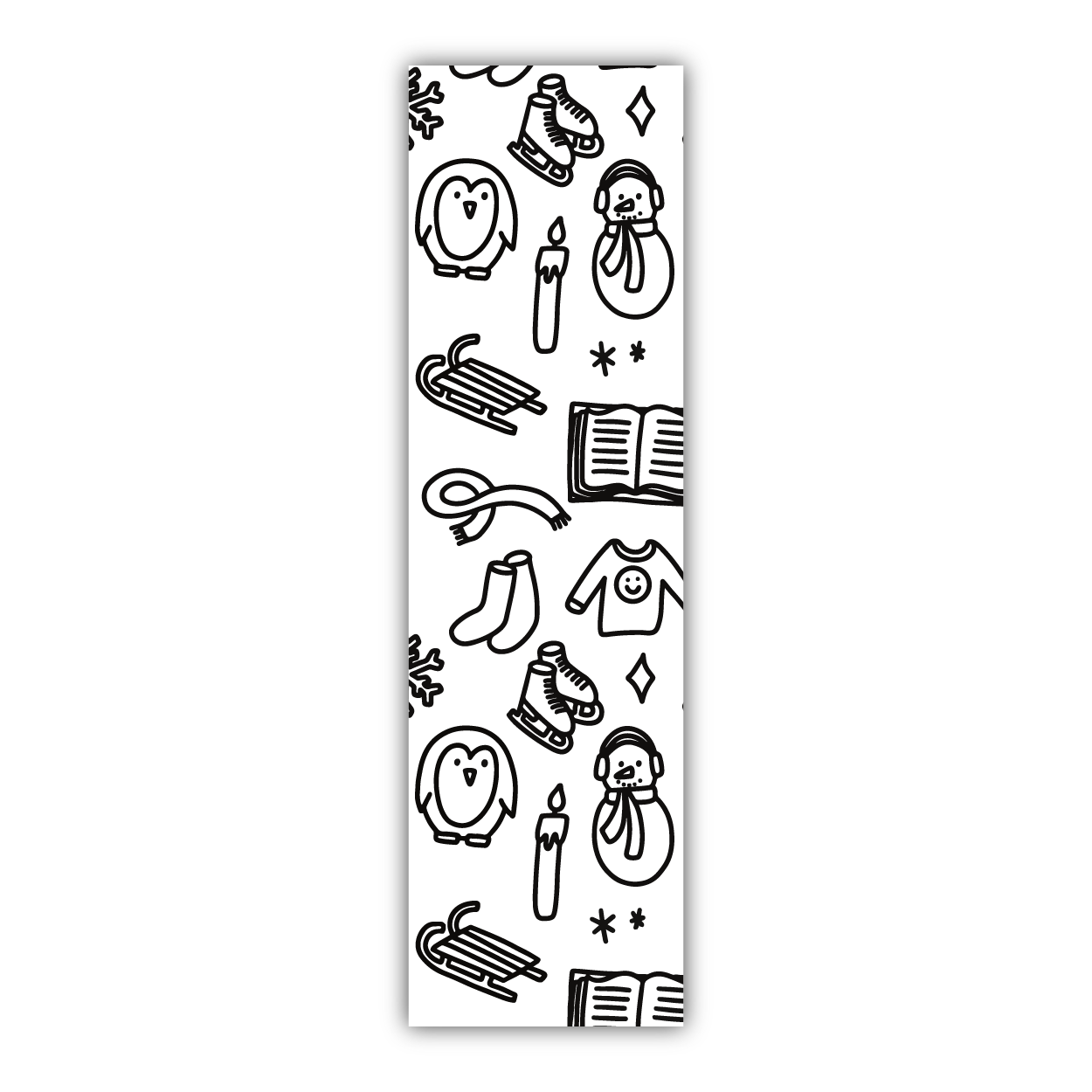 Winter Pattern Coloring Bookmark
