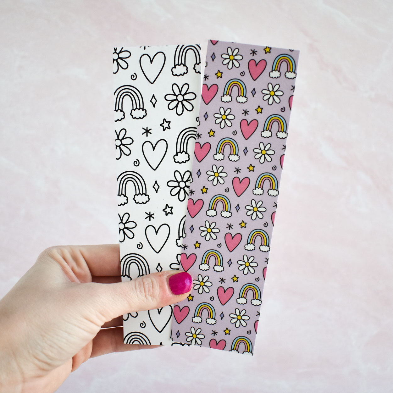 Rainbow Pattern Coloring Bookmark