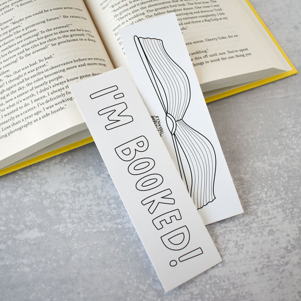 I'm Booked Coloring Bookmark