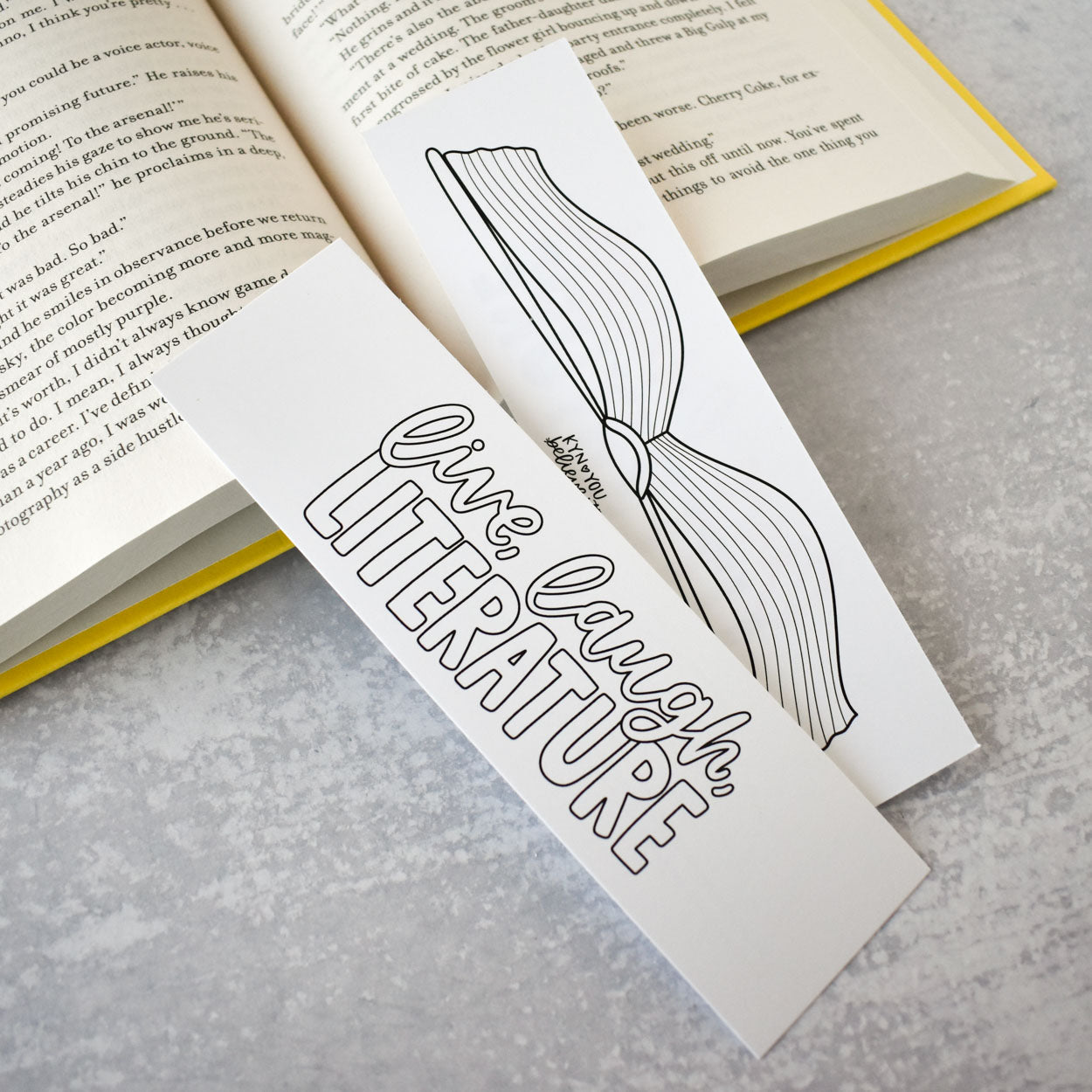 Live Laugh Literature Coloring Bookmark