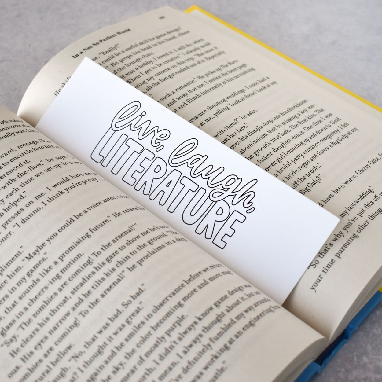 Live Laugh Literature Coloring Bookmark