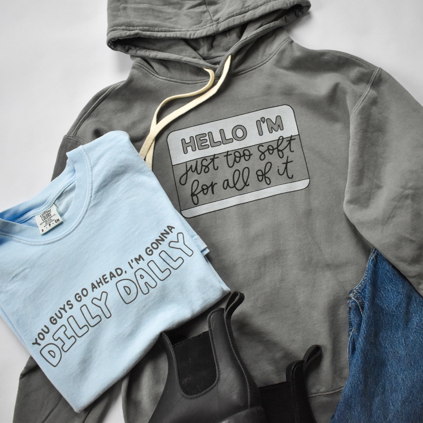 Hello / Too Soft For All Of It Hoodie