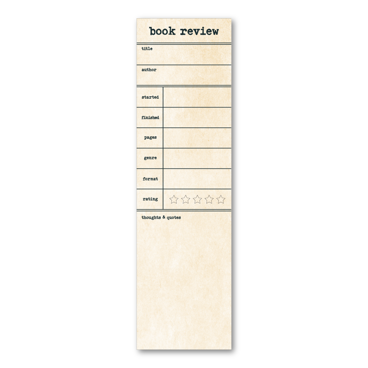 Book Review Notepad