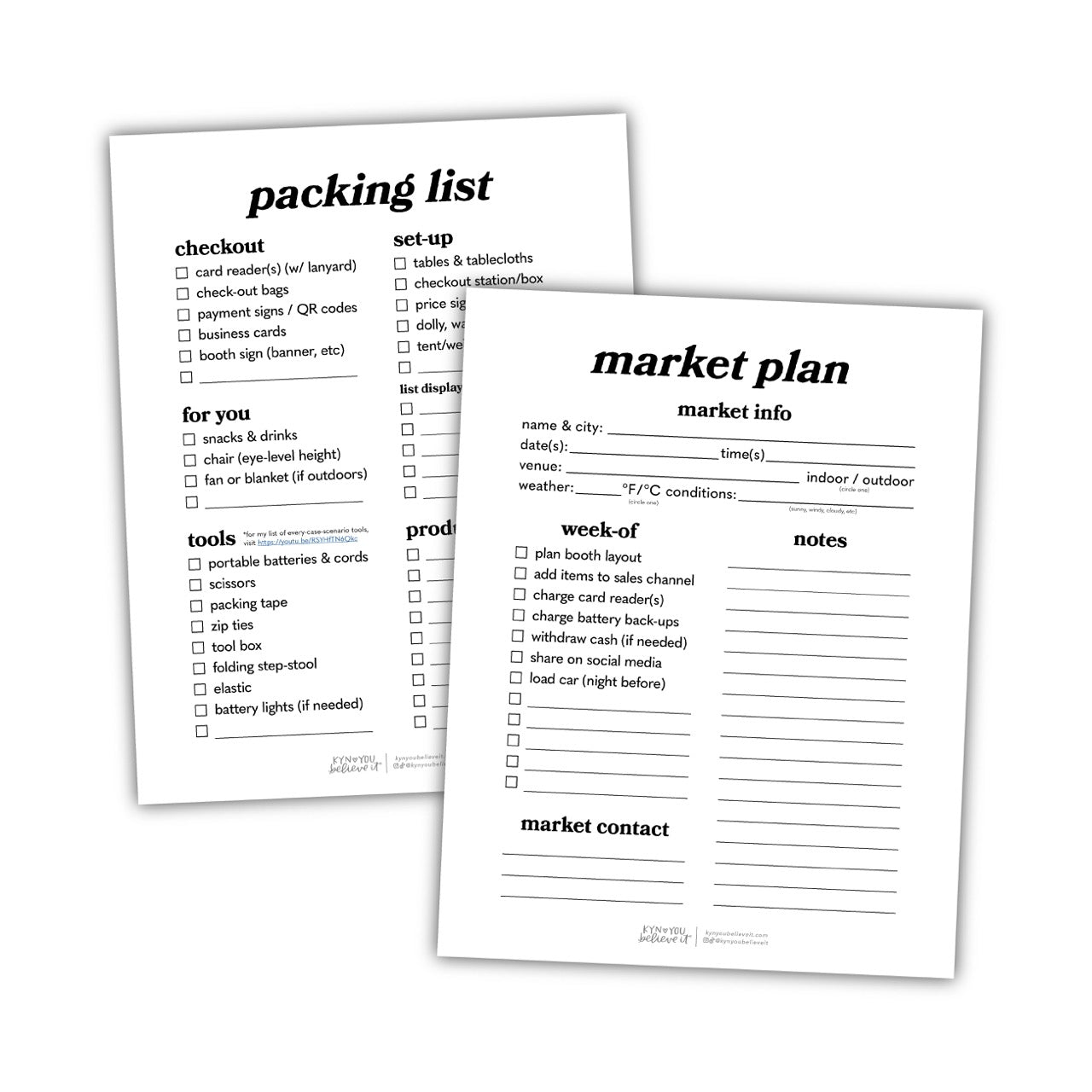 Market Checklist