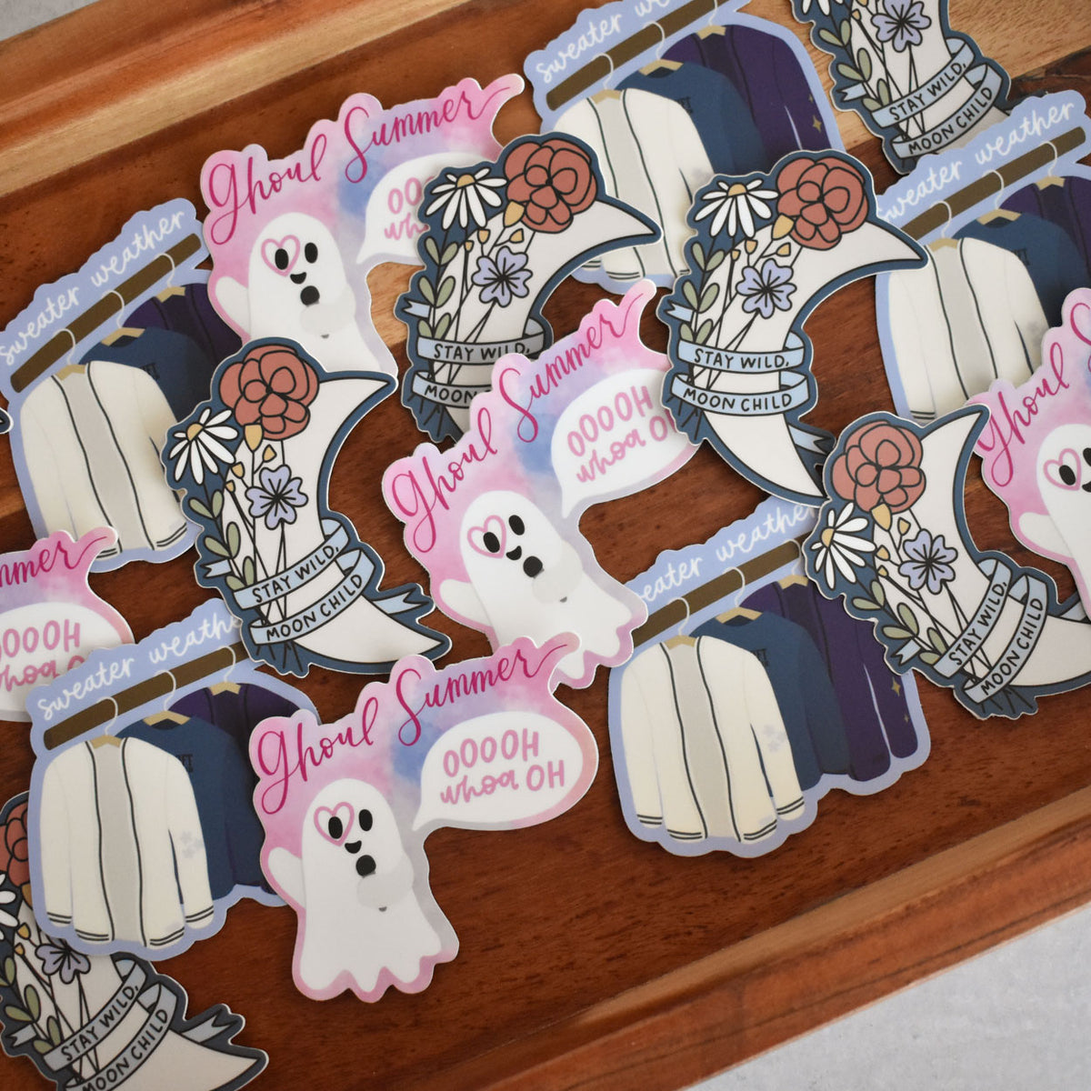 Stay Wild Moon Child Sticker | Cute Floral Sticker for Laptops and