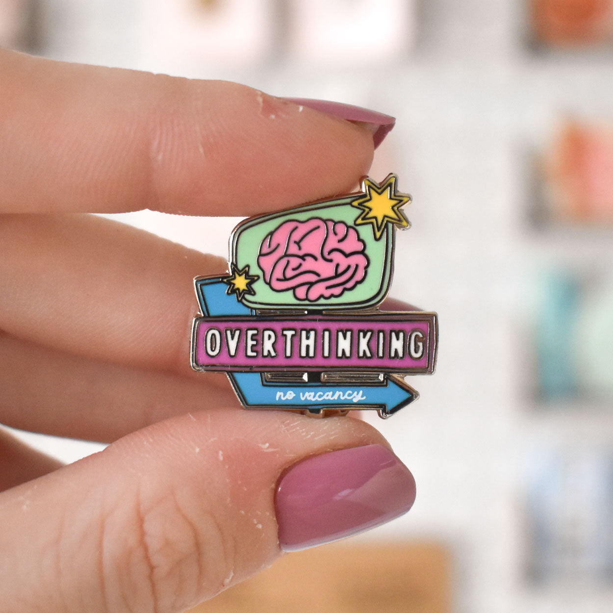 Overthinking Motel Sign Pin