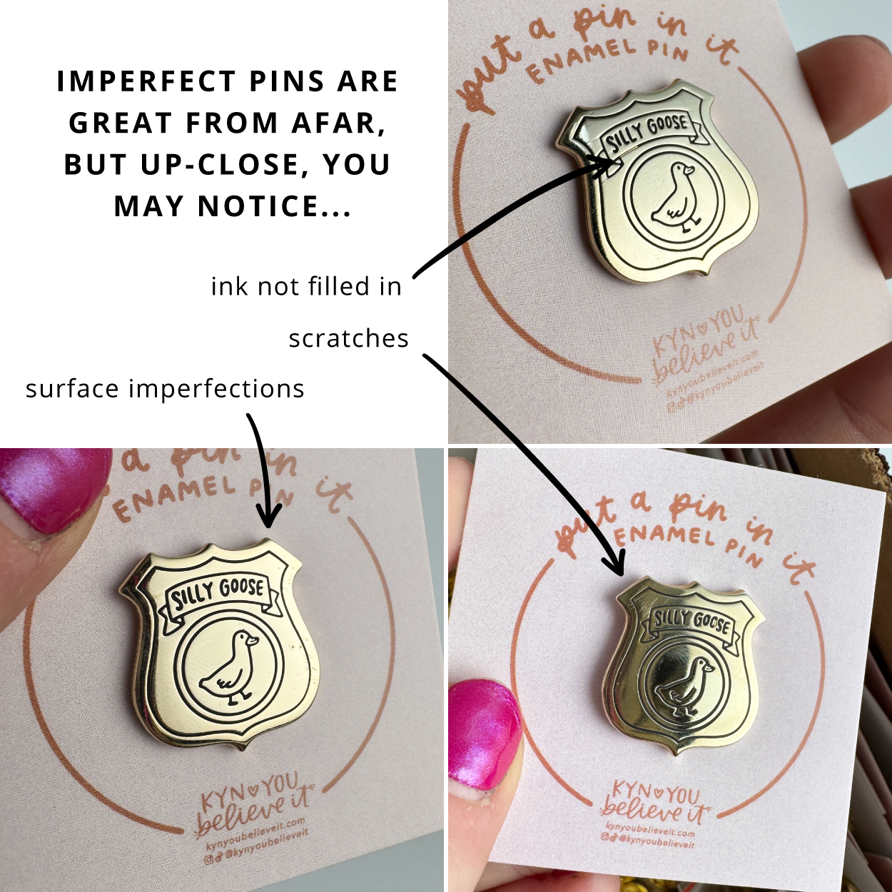 IMPERFECT Silly Goose Badge Pin