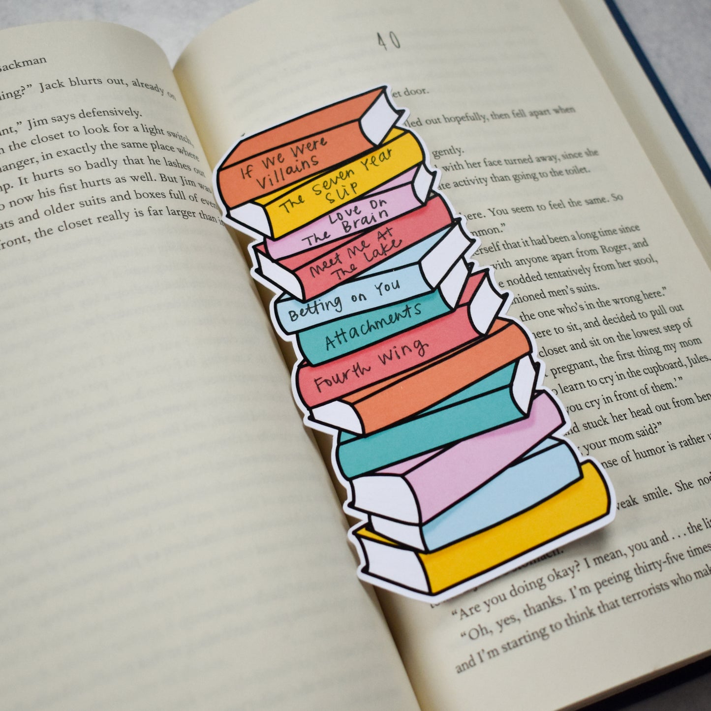 Book Stack Bookmark (Sunny Days)