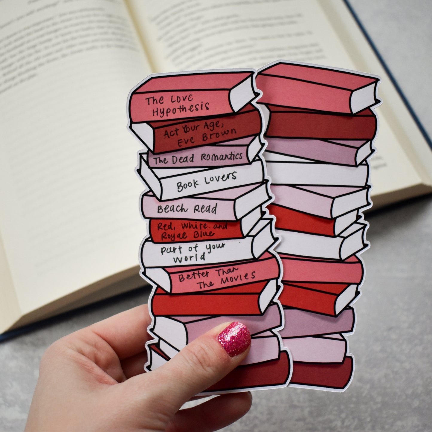 Book Stack Bookmark (Lovey Dovey)
