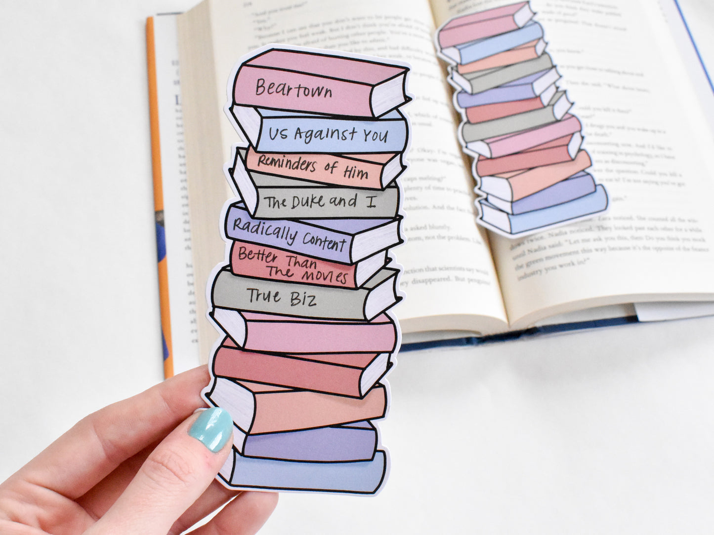 Book Stack Bookmark (Pastel)