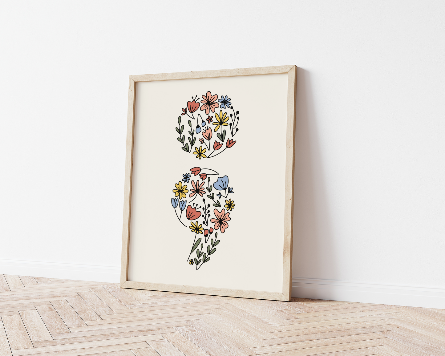 Floral Semicolon Print