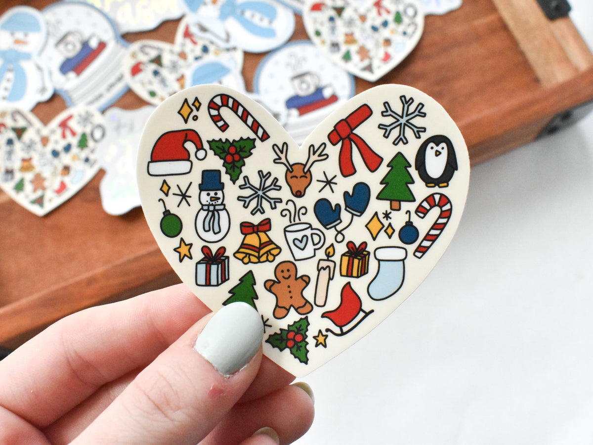 Winter Heart Sticker  Cute Sticker for Winter – KynYouBelieveIt