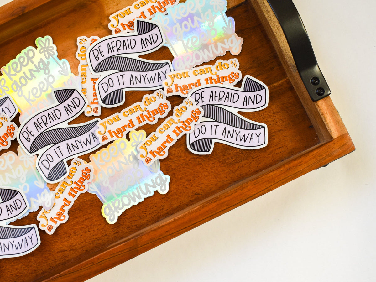 Encouraging Inspirational Stickers Waterproof Vinyl Decals You Can Do Hard  Things 