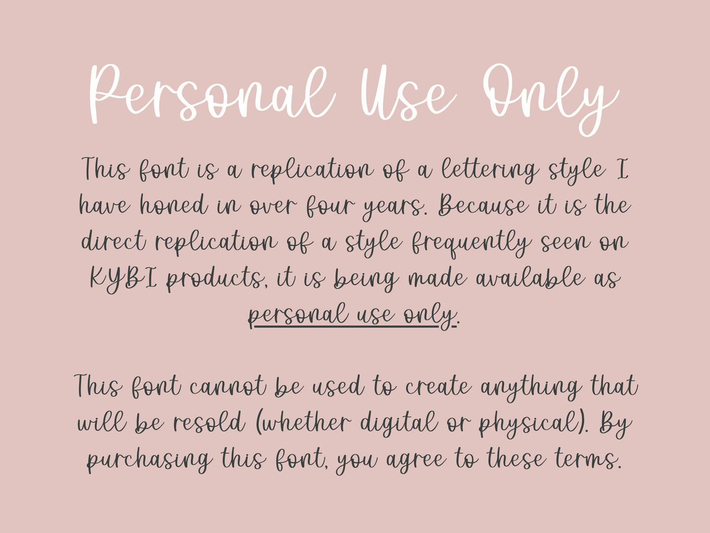 KYBI Handlettered Font (Personal License)