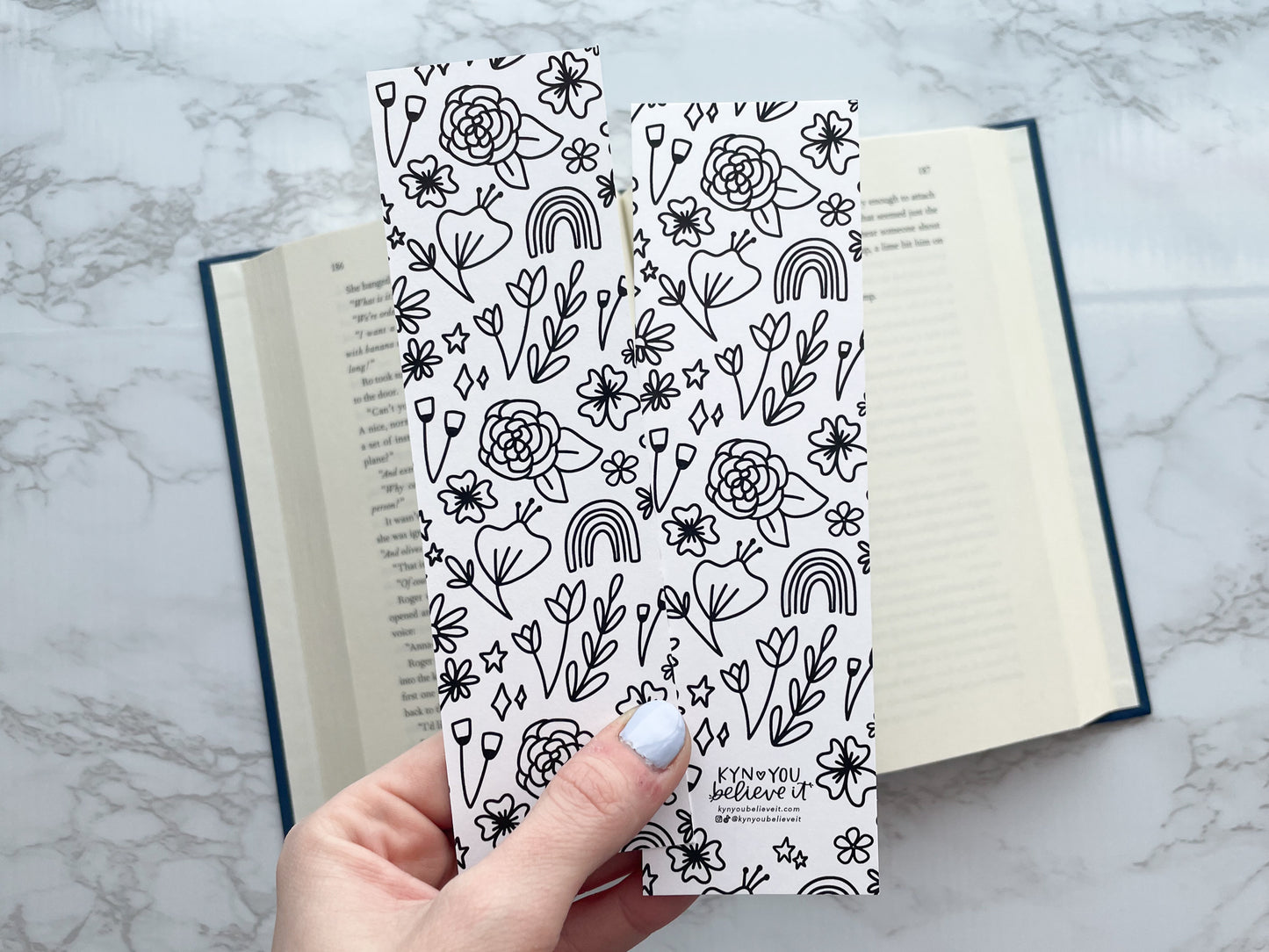 Whimsy Florals Coloring Bookmark
