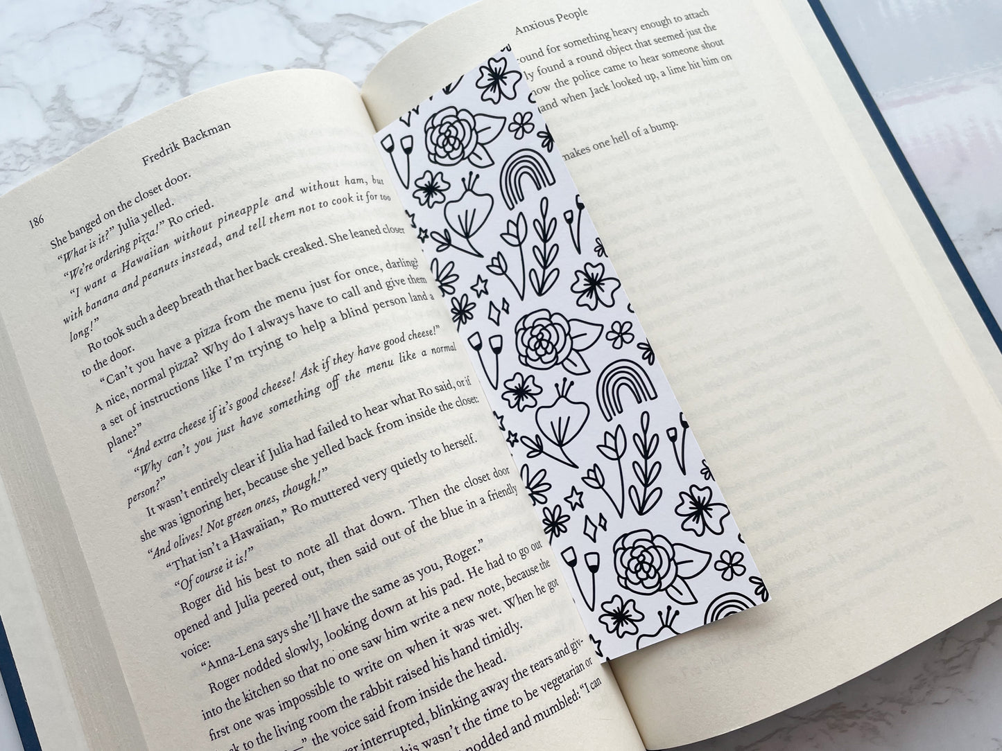 Whimsy Florals Coloring Bookmark