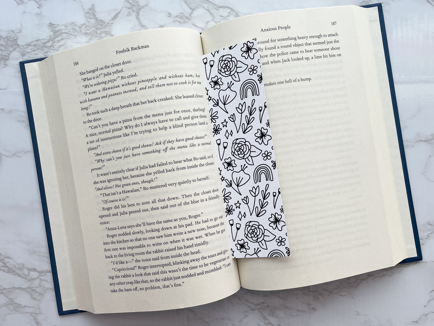 Whimsy Florals Coloring Bookmark