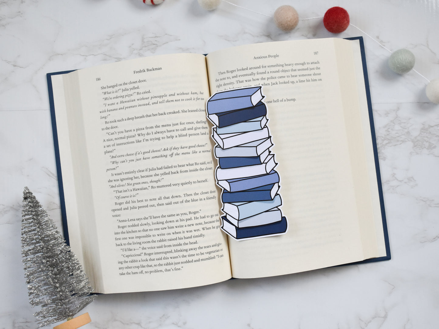 Book Stack Bookmark (Winter)