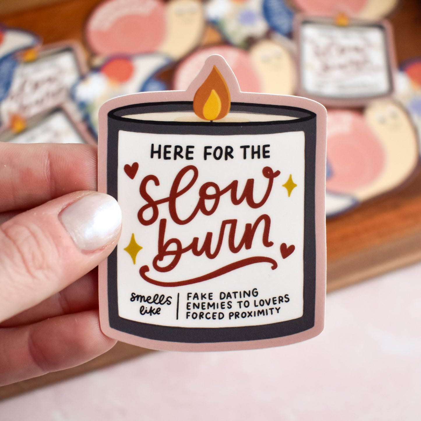 Here for the Slow Burn Candle Sticker